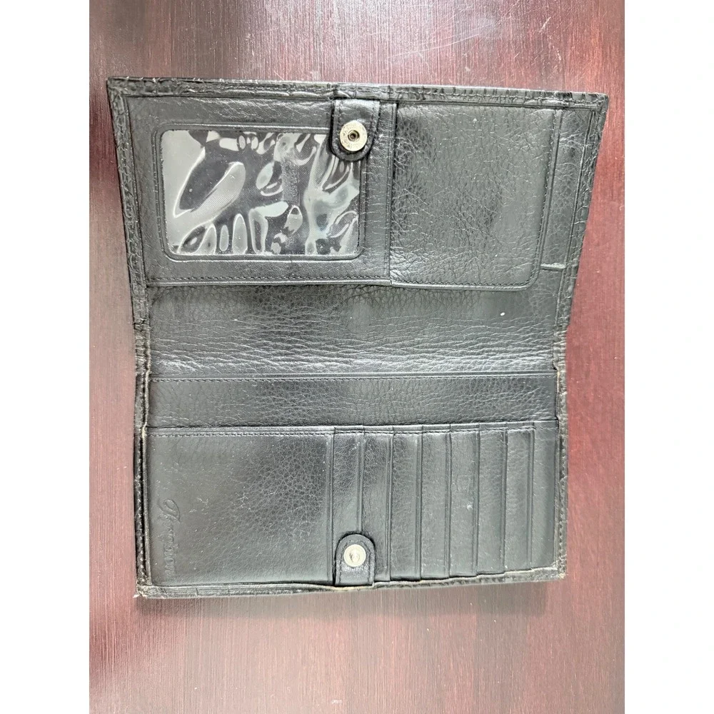 Brighton Brazilian Bree Woven Leather Wallet‎ Bifold Heart Charm